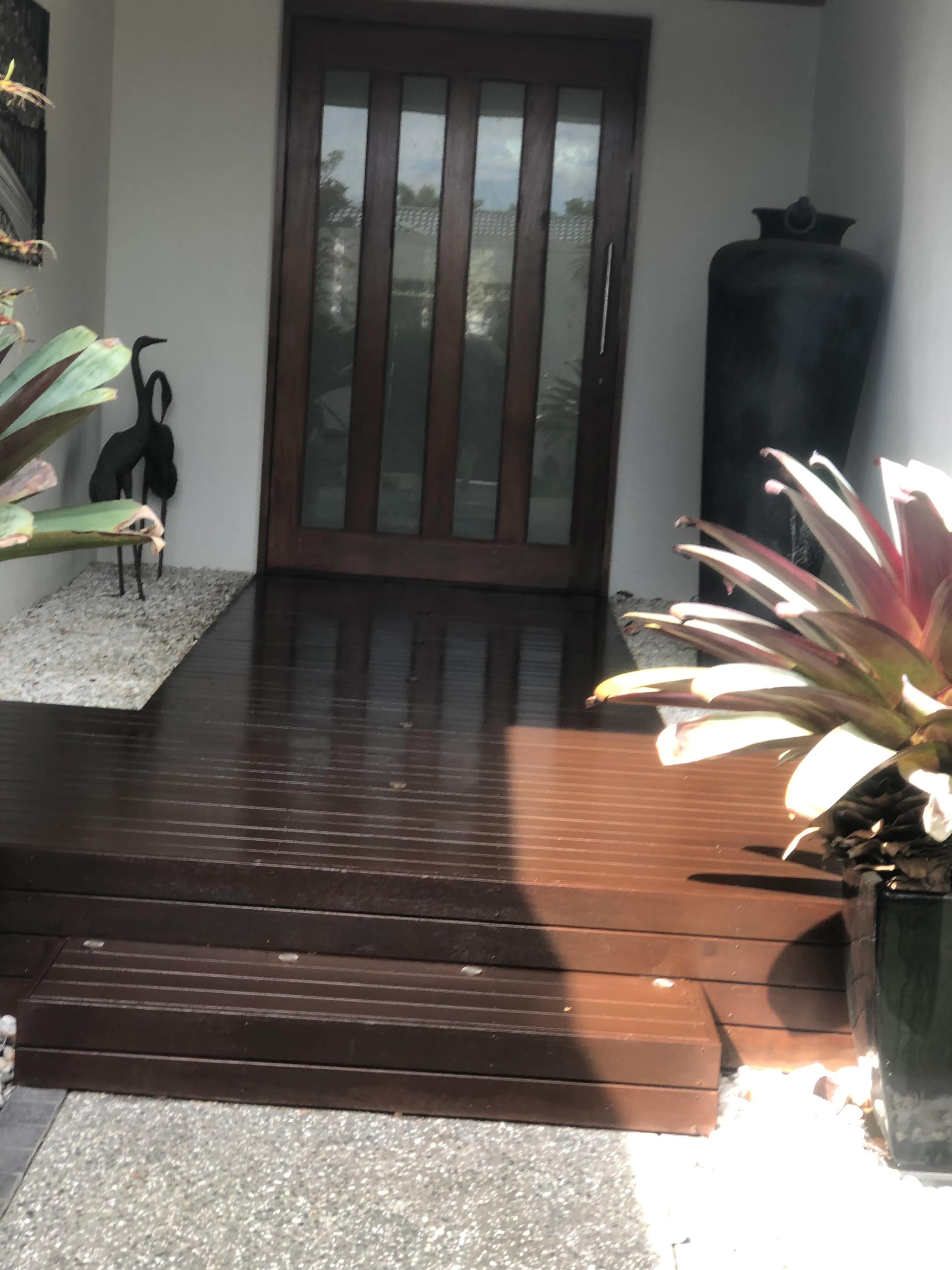 Rental property yard during a between-tenant reset